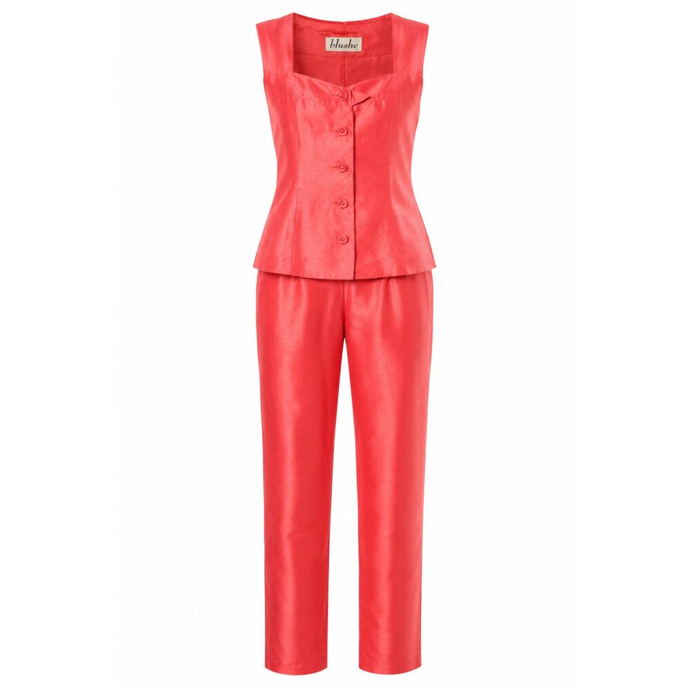 Blushe Impressions Coral/Pink Shimmer 2-Piece Pant Set Women's Size 6